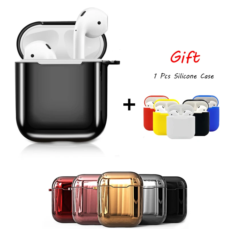 

Plating TPU Wireless Bluetooth Earphone Case For Apple AirPods Silicone Headphones Cases For Airpods Protective Cover Accessorie