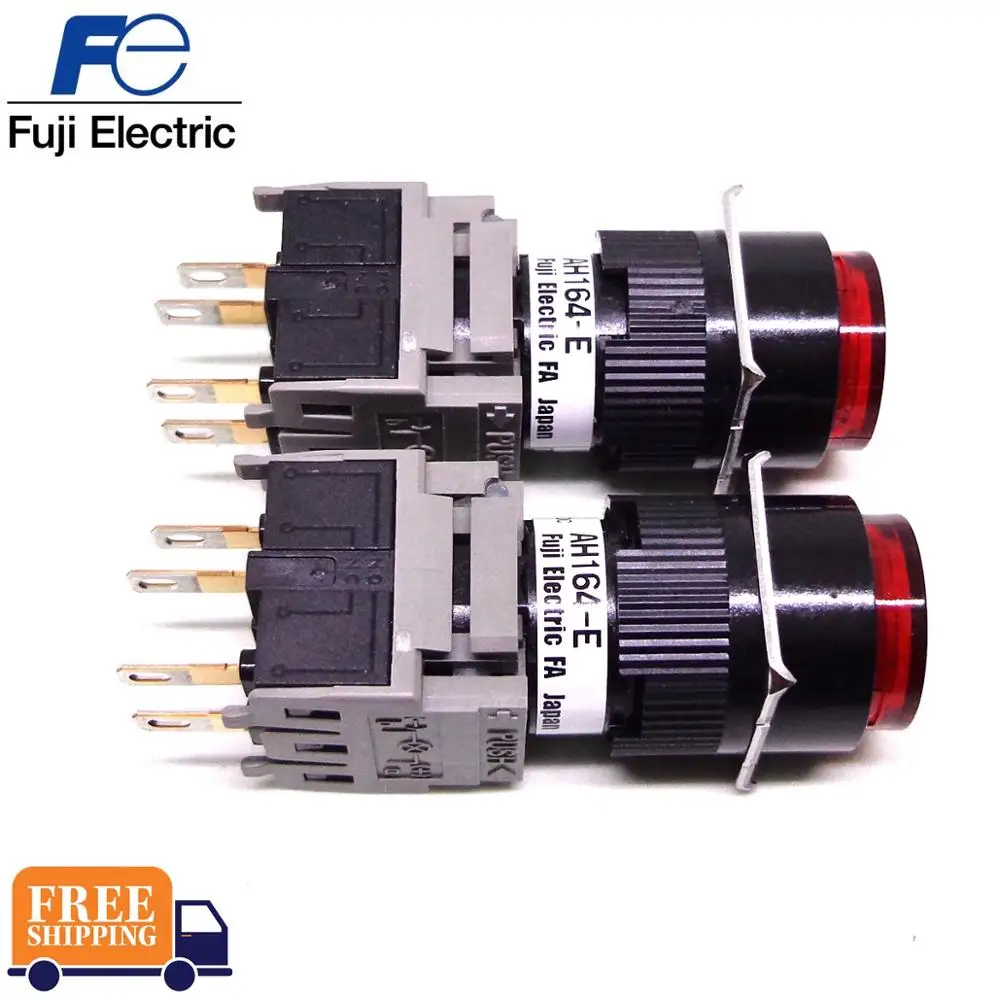 Fe fuji кнопочный переключатель AH164-E AH165-E E5(W/R/Y/G) 11 22 белый красный желтый зеленый 24V светодиодный 1NO 1NC 2NO 2NC