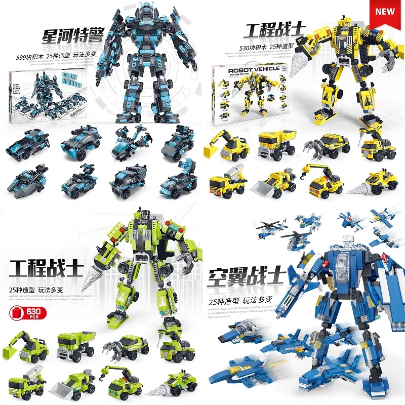 

8 in 1 Transformation Robot Cars Prime Bruticus Toys Action Figures Block Toys For Kids Birthday Gifts