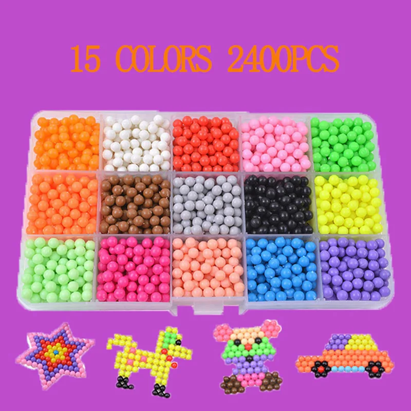 6000pcs 24 colors Refill Beads puzzle Crystal DIY water spray beads set ball games 3D handmade magic toys for children 10