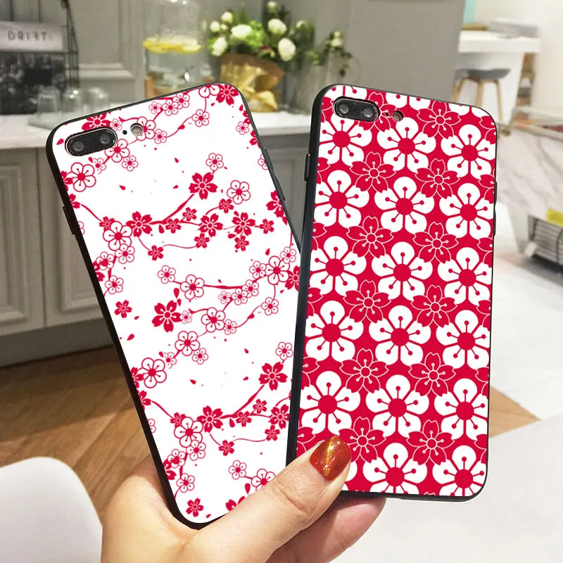Art Flower Japanese Cherry Blossom Soft TPU Slim Silicone Phone Case