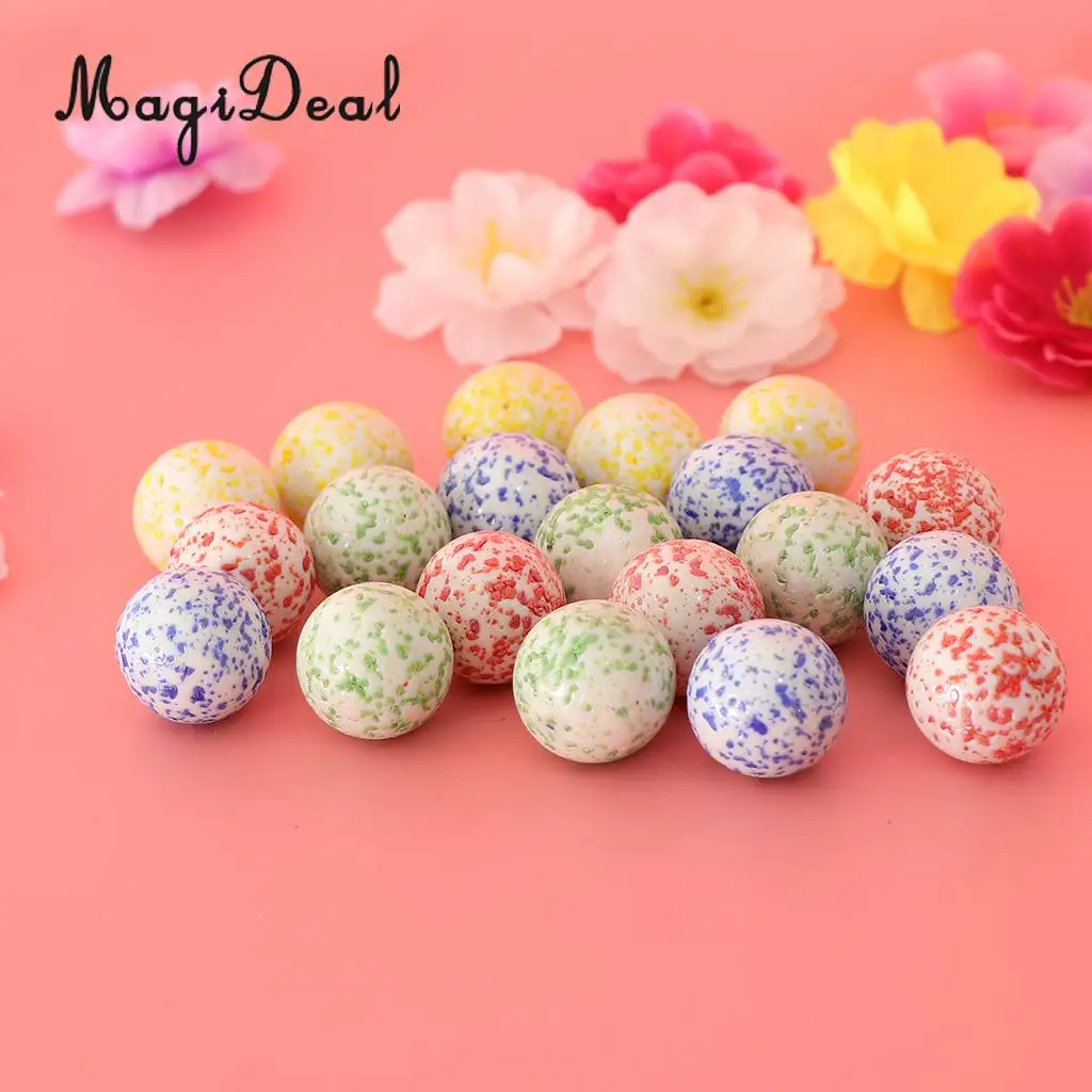 20PCS 25mm Speckled Glass Bead Marbles Ball Toy Party Bag Filler Home Decor 