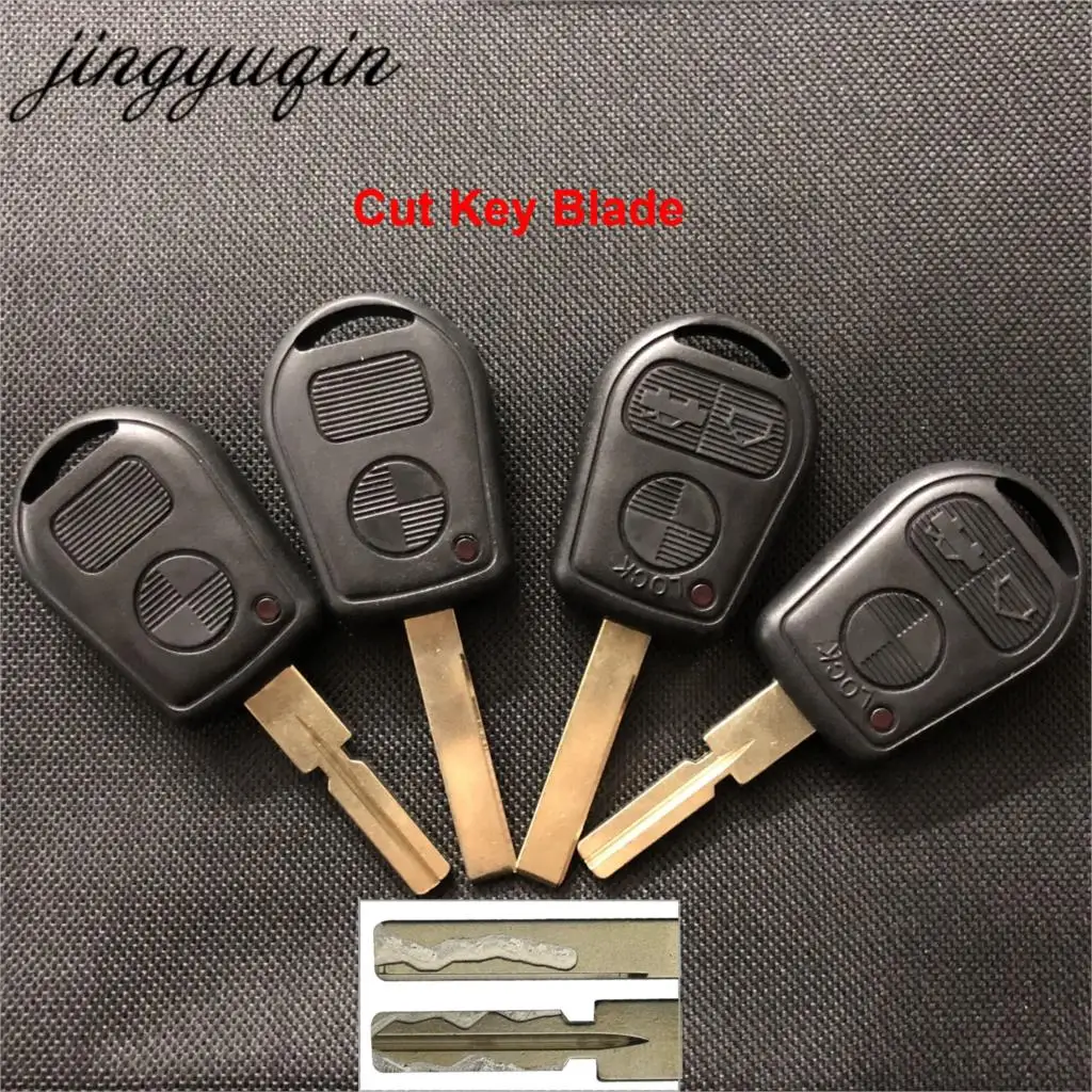 

jingyuqin 3 Button Blade Car Key Replacement Remote Key Case Shell for BMW E31 E32 E34 E36 E38 E39 E46 Z3 Fob Uncut key case