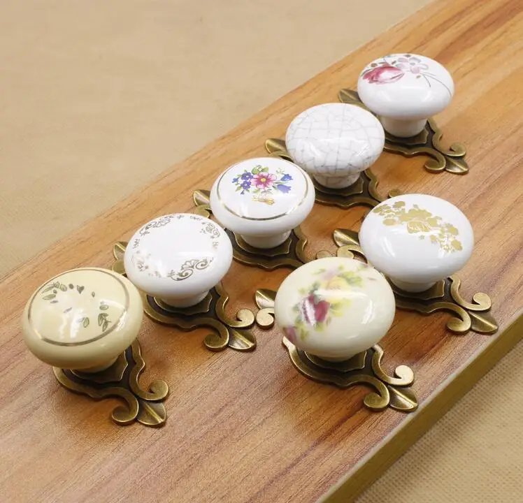 

Vintage Ceramic Rural Cabinet Knob and Pulls Retro Rural Furniture Knobs
