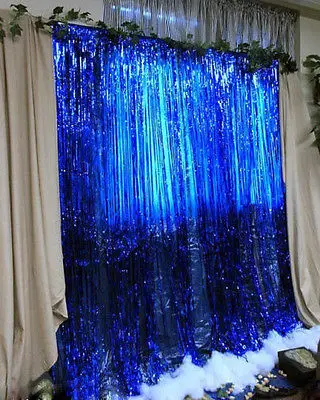 Занавеска из блестящей фольги с металлической бахромой 3X8 футов|decorative decorative|decor