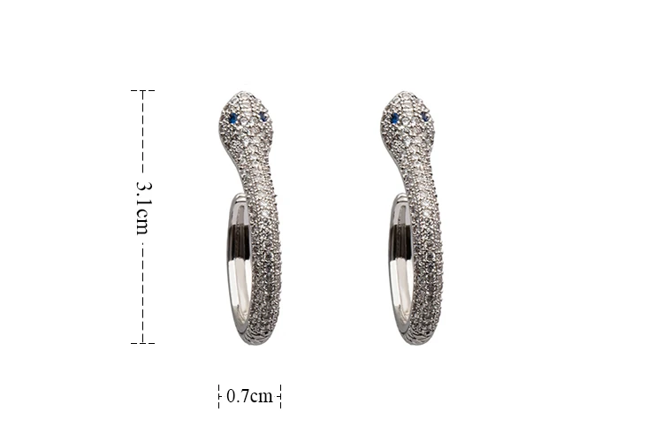 GAOLA дизайн классический серебристый цвет Прекрасный Змея кубического циркония серьги гвоздики для женщин GLE6829Y