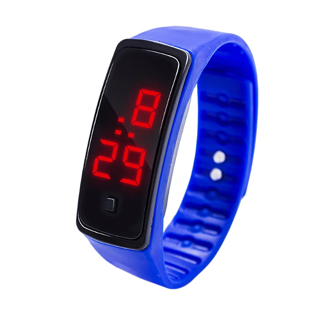 Светодиодный браслет с цифровым дисплеем для детей, студентов, спортивные часы из силикагеля, часы для мужчин, мужские часы, erkek kol saati 5 - Цвет: B