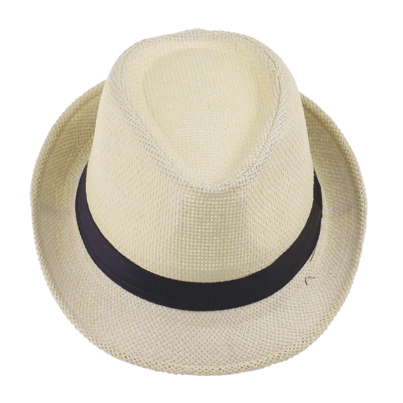 Модная летняя шляпа для женщин и мужчин, джазовые шапки Панама Мужская Гангстерская шляпа Кепка пляжная соломенная шляпа с резинкой