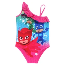 2017 New PJ Mask Cartoon princess Swimsuit kids Swimwear Summer Beach dress shirt Girls Bikini cosplay costume