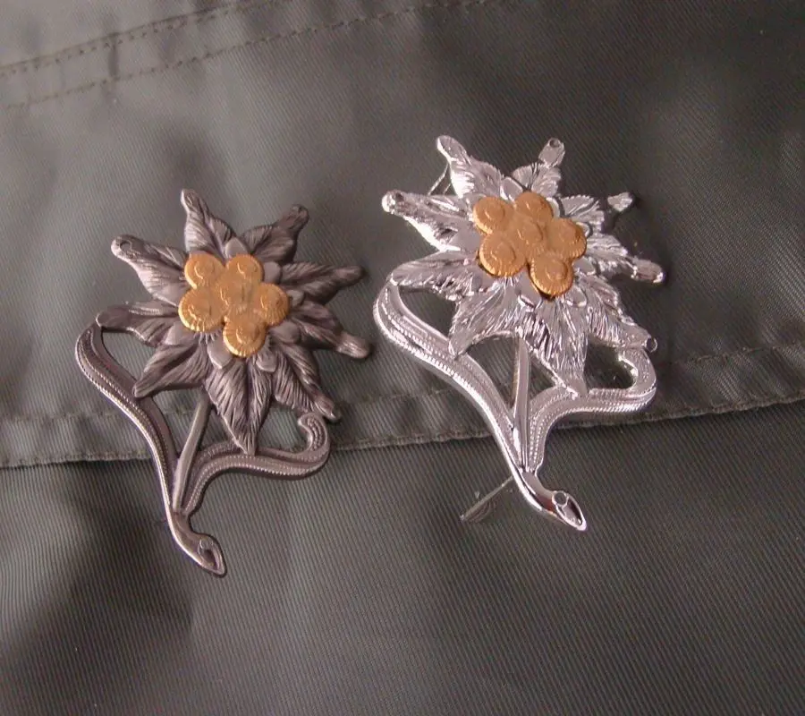 Значок немецкой шляпы Второй мировой войны Edelweiss Insignia-мировой военный магазин |