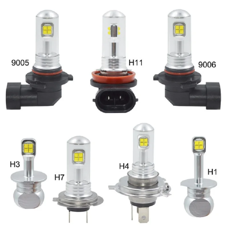 

2PCS H1 H3 H4 H7 H11 HB4/9006 HB3/9005 White 6000K 3000LM LED Car Headlight Auto Lights Car Light Source DC 12V-24V Car Lamp