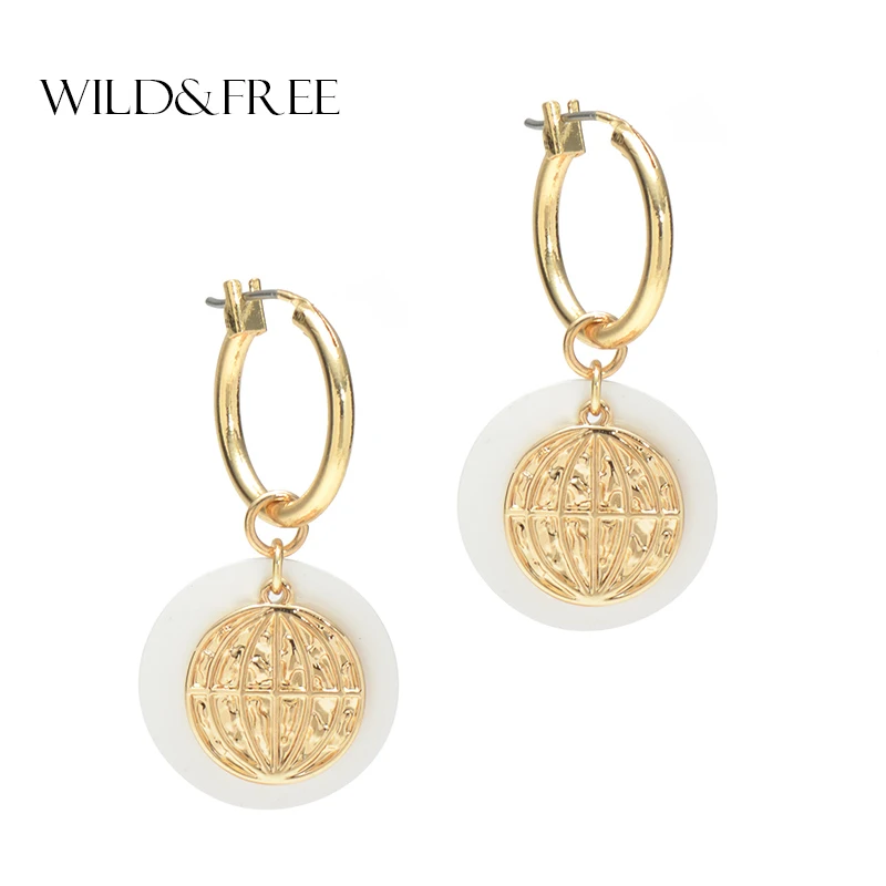 Wild Free Boucles D oreilles Rondes En Or Pour Femmes Bijoux 