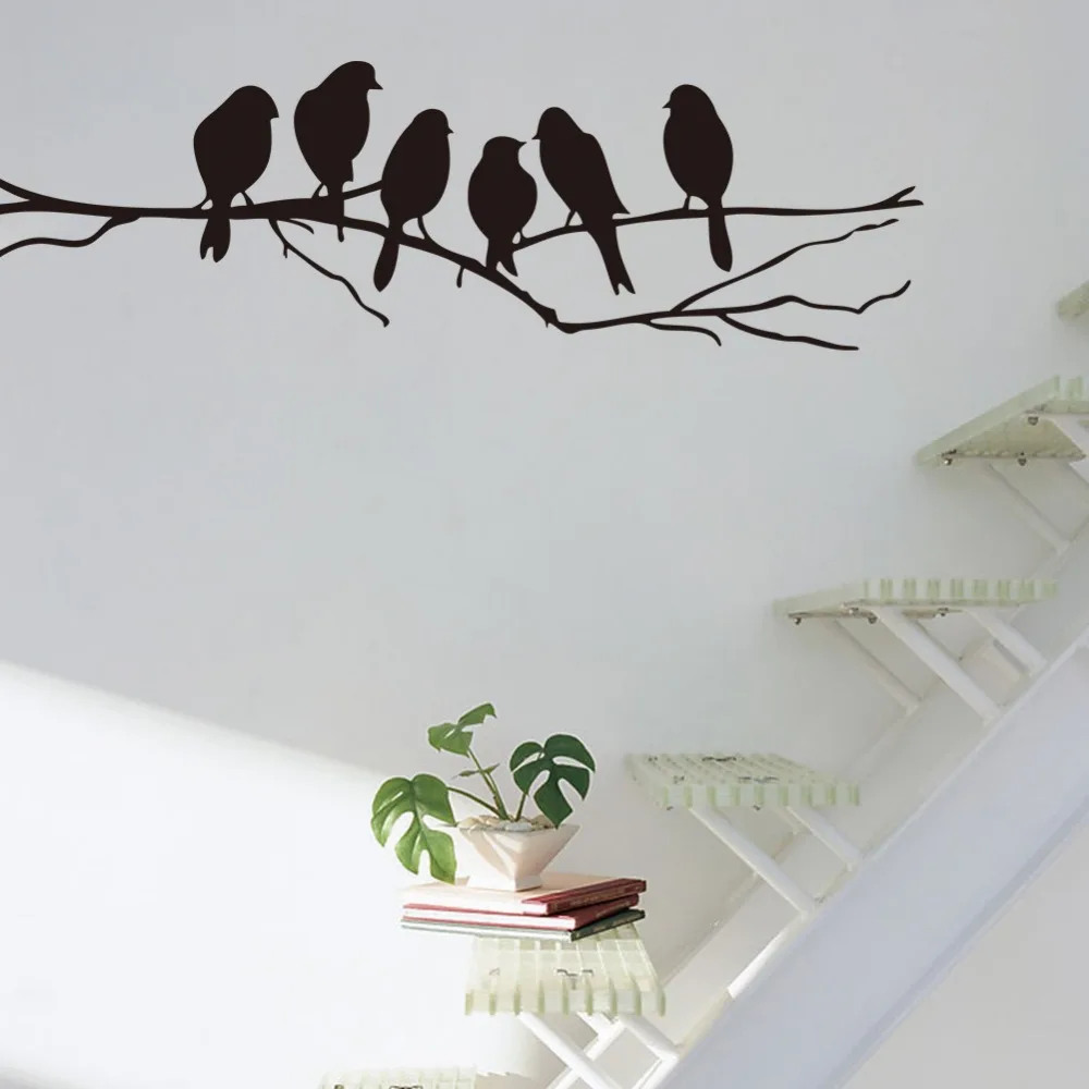 Bird Tree Branch Wall Art Stickers Vinyl Decal Removable Home Decor Mural Kids