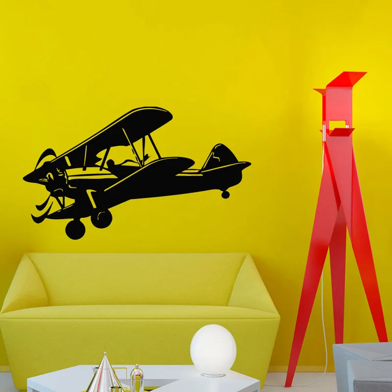 BucKoo Retro Plane Wall Stickers Home Decor Living Room Nursery Wall