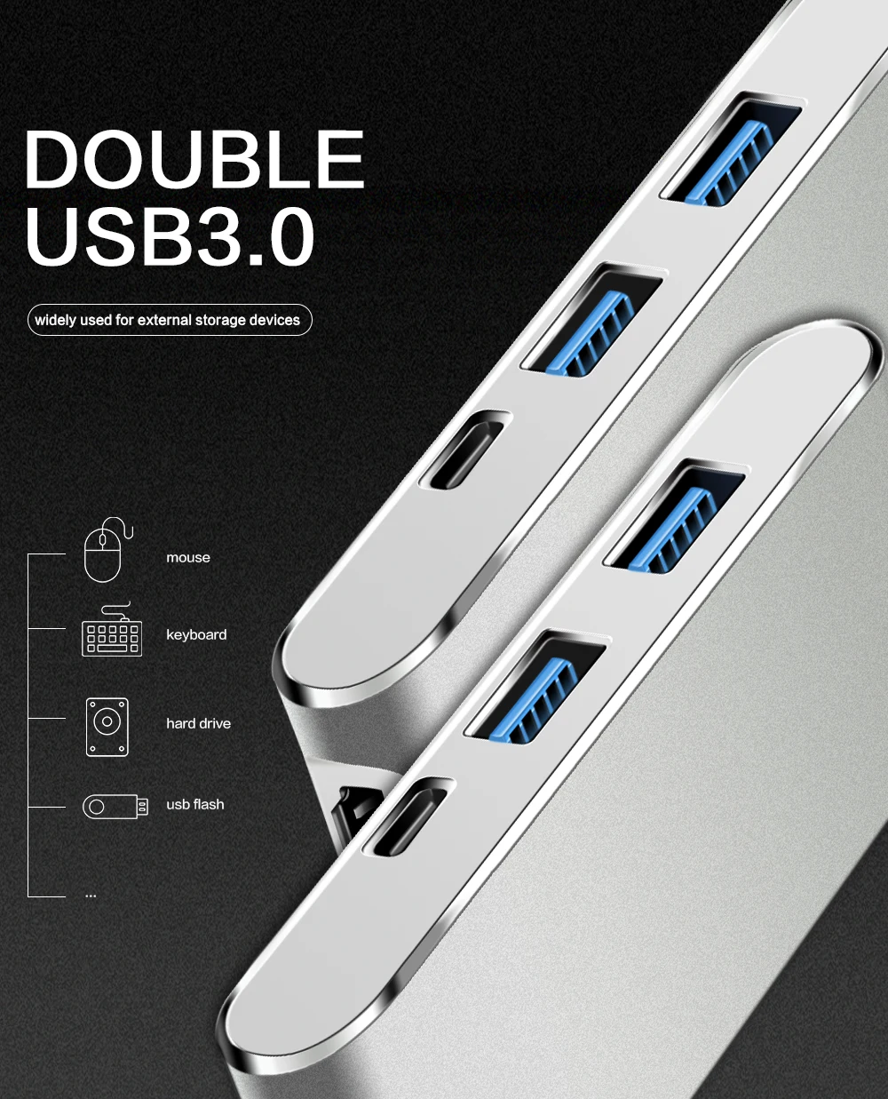 Nuilfash USB-C концентратор type C концентратор USB 3,0 Thunderbolt 3 HDMI 3,5 мм аудио RJ45 адаптер для MacBook Pro samsung Galaxy S9 USB C концентратор