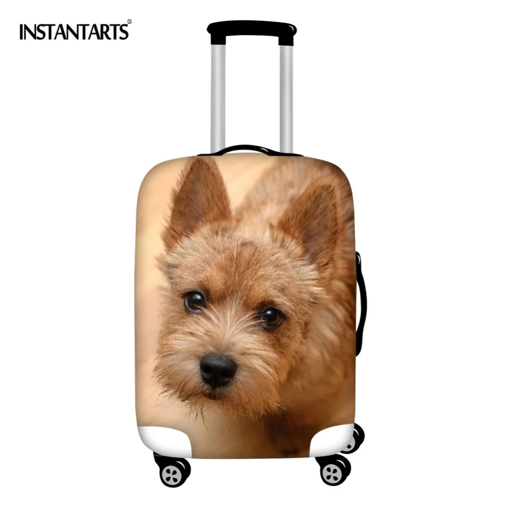 INSTANTARTS Милые 3D чехлы для собак норвичтерьер с принтами для багажа применяются к 18-30 дюймов на молнии спандекс эластичный чехол для чемодана на колесиках