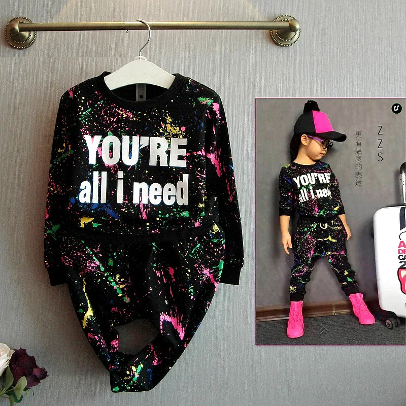 

Spring Fashion Girls costume casual outfits kids clothing set for boys cotton baby leisure cloth boys T shirt & harem pants
