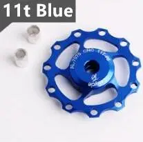 11/13T велосипеды керамики/Сталь подшипник полые опорное колесо задний переключатель дорожный велосипед MTB направляющий ролик Часть 6 Цвет - Цвет: 11t Steel Blue