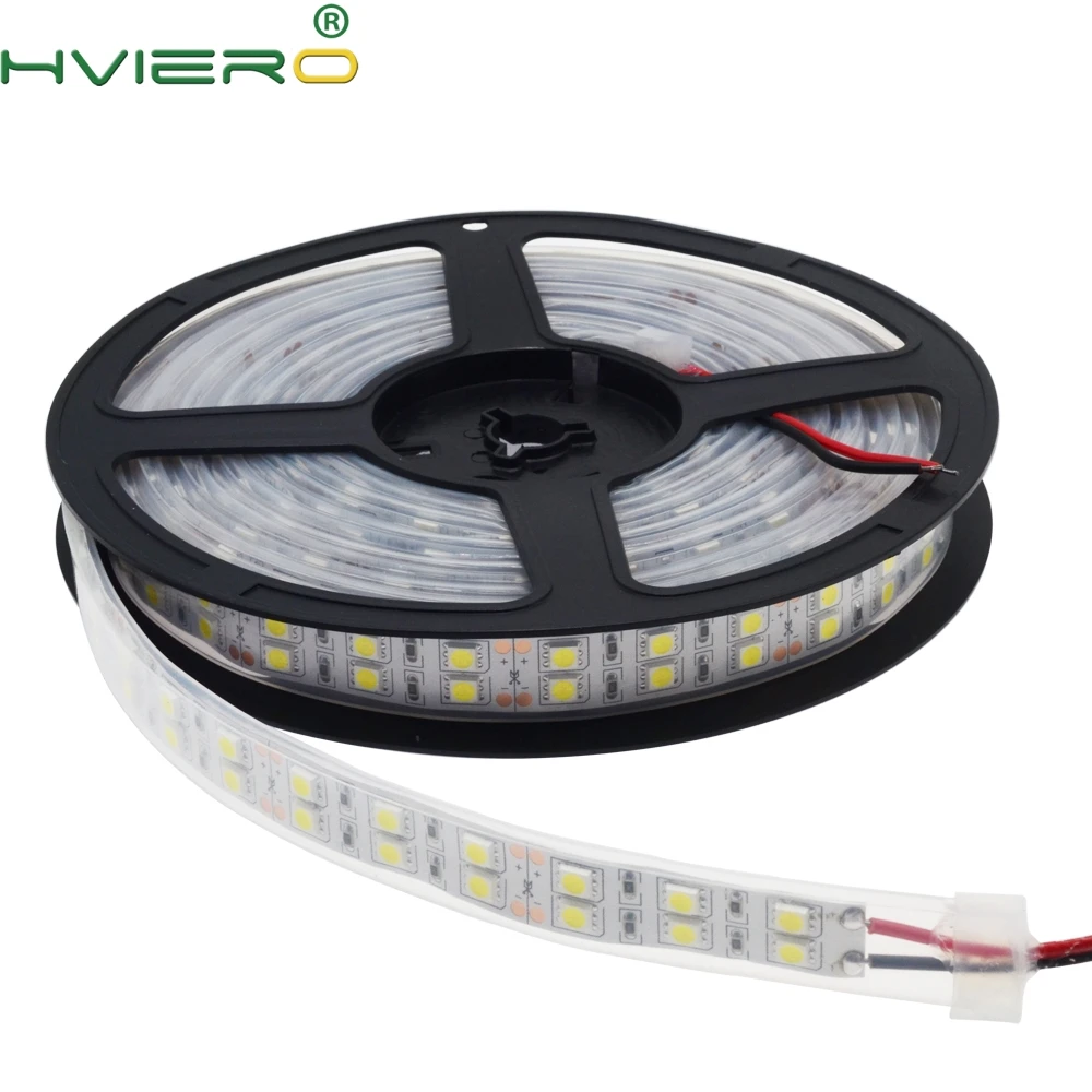 

5050 SMD 120 led/m white warm white 600 led Double row strip light Waterproof ip67 double density 5 meters 12v DC 5M Bar light