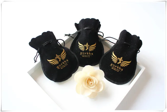 

Velvet bag customized Logo velvet Gift Bags velvet Jewellry drawing Package Pouch