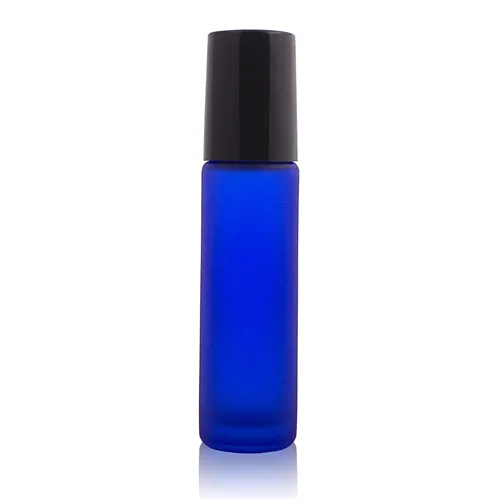 9 цветов 10 мл стеклянная с роликом бутылки эфирное масло духи металлический круглый ролик пустой ароматерапия пустой косметический контейнер - Цвет: 5PCS Dark Blue