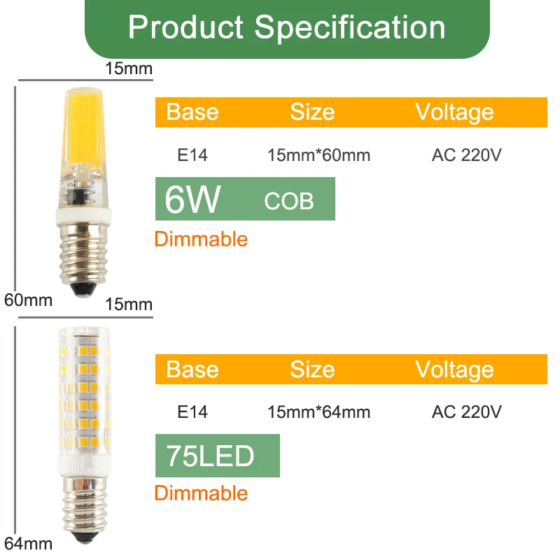 Kaguyahime 1~ 10 шт. Dimmable высокой яркости COB Мини светодиодный E14 лампа светильник 220V E14 Светодиодный лампа лампада ампулы Bombilla Lampara 5 Вт 6 Вт 7 Вт