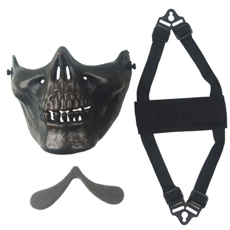 1 шт. велосипедная маска череп скелет Пейнтбол CS игра Защита половины лица маска Хэллоуин защита на половину лица маски