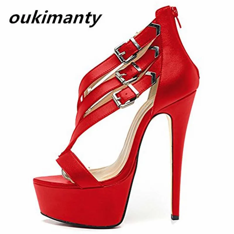 

Spring Summer Buckle Strap Sexy Women Shoes Fashion Women Pumps High Heels Open Toe Office Thin Heels Best #Y0137190Q