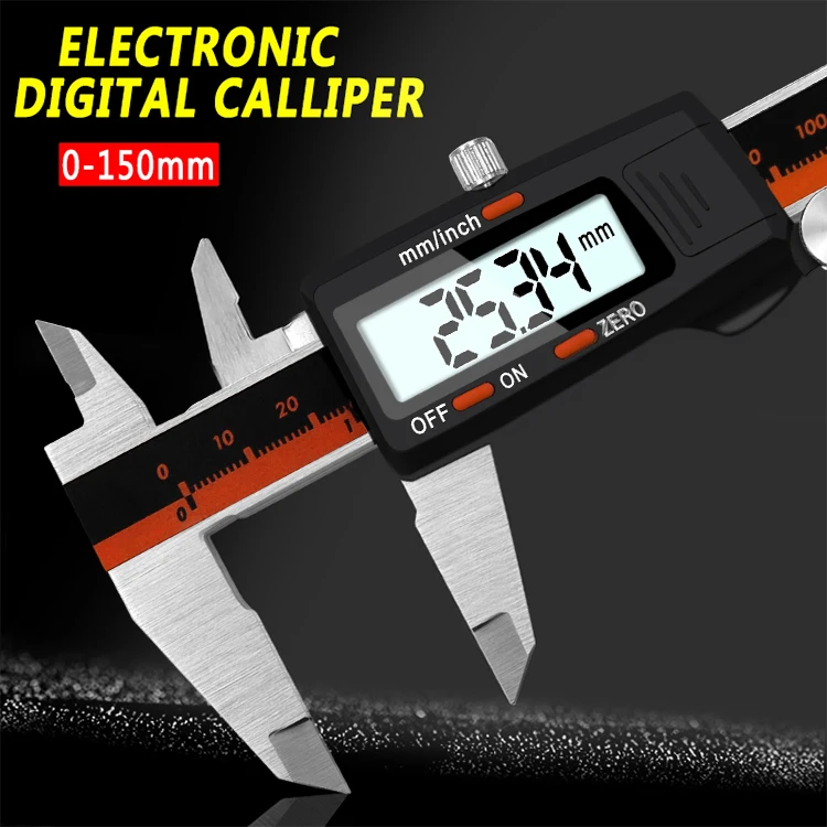 Description Picture 2 of item6-Inch 0-150mm digital calipers Stainless Steel Electronic Digital Vernier Caliper Metal Micrometer Measuring tool
