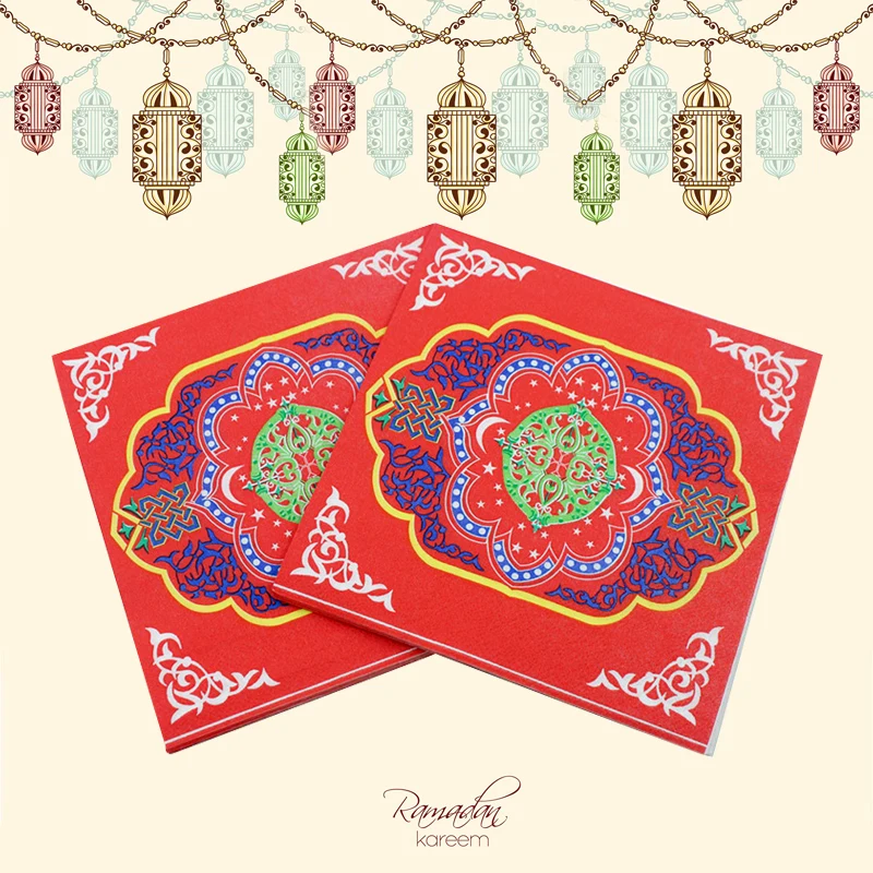 

Napkins Paper serviettes eid mubarak party supplies ramadan decoration papieren servetten 16.5CM*16.5CM