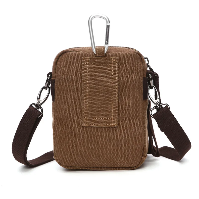 Men Canvas Small Messenger Bag Casual Handbags Crossbody Military Shoulder Bags brown