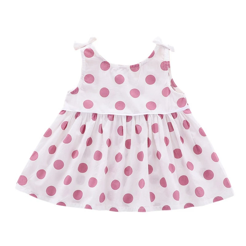 

Summer Casual Baby Girls Sleeveless Polka Dot Pattern Dress Kids Toddler Princess Sundress