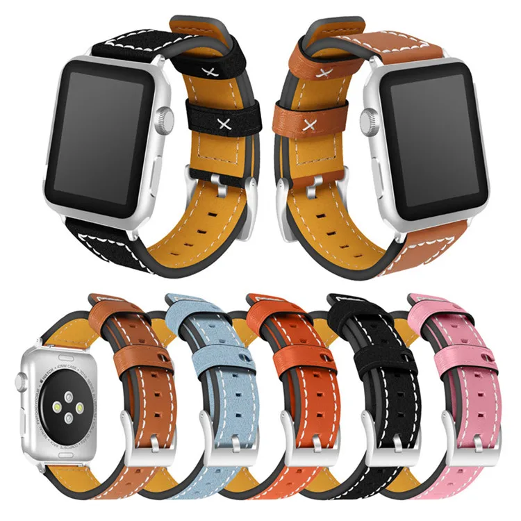 Ремешок кожаный для Apple Watch Band 44 мм 40 42 38 Series 4 3 2 1 роскошный модный сменный Браслет