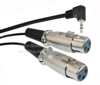 

NCHTEK Microphone Dual XLR 3Pin Female to Right Angled 90 Degree 3.5MM TRS Splitter Extension Cable 1.8M/Free Shipping/5PCS