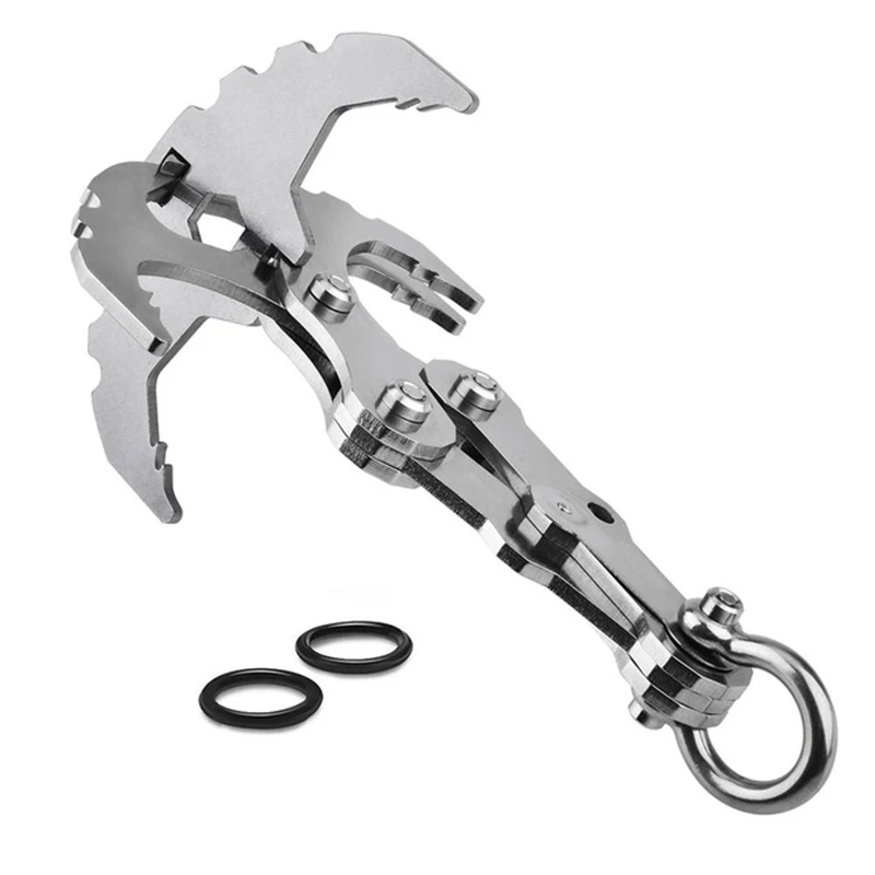 

Camping Equipment Outdoor Multi Tool 2 in 1 Folding Rock Grappling Climbing Claw Survival Carabiner Hike Tourism Dropshipping