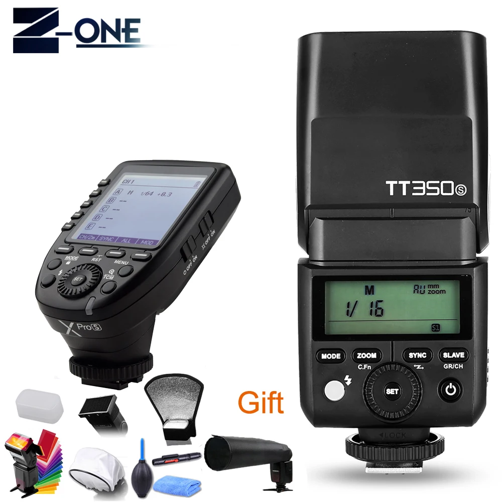 Koop Godox TT350S TT350 GN36 2.4g TTL HSS Mini Flash Speedlite + XPro S Flash Zender Trigger Kit voor sony Mirrorless Camera