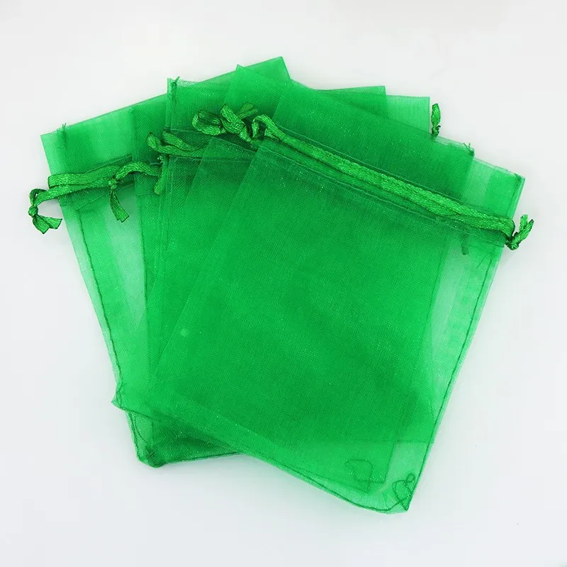 500 шт/партия темно-зеленый из органзы сумки 15x20 см свадебные ювелирные изделия Упаковка Сумка симпатичное, на шнурке Подарочная сумка сумки из органзы