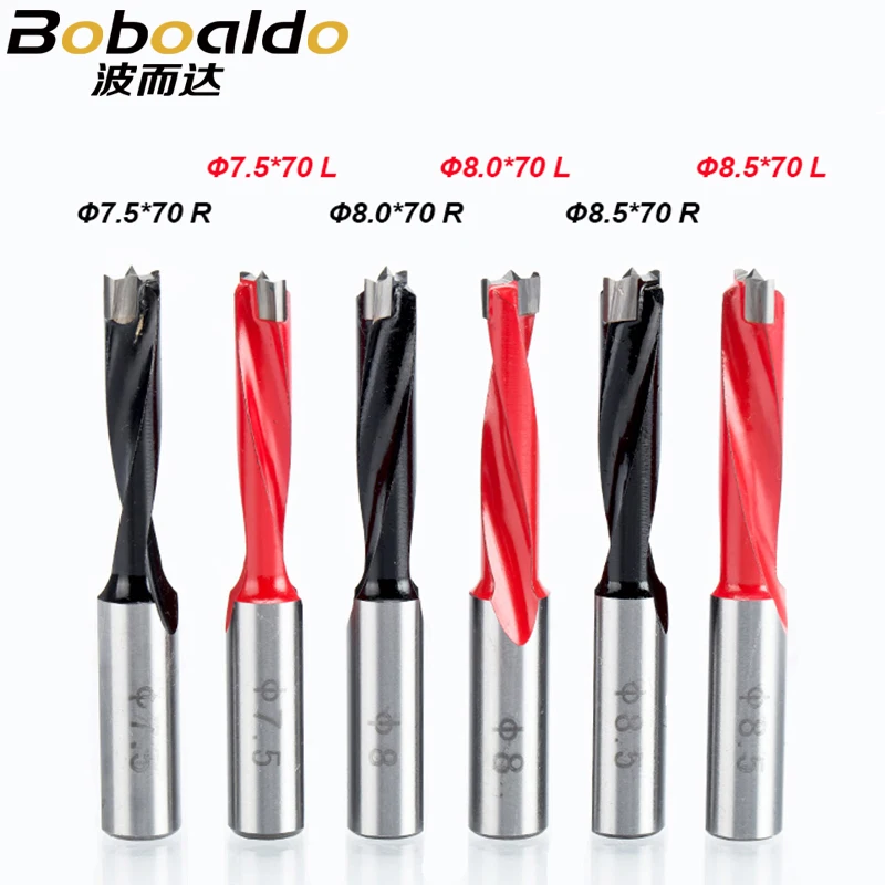 Boboalda 1pc 4mm-9.5mm wood drill bit 70mm length router bit row drilling for boring machine Gang drills wood Carbide endmill
