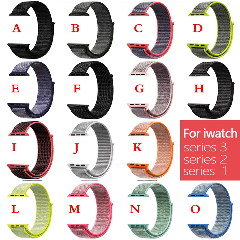 LPWHH Nylon Watch Band For Apple Watch 38 40 mm Velcro Buckle Strap For Iwatches 3 2 1 Bands Soft 44mm Bracelet Replcement