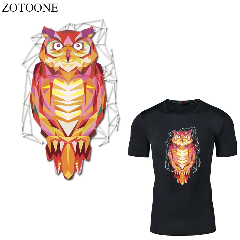 

ZOTOONE Owl Patch Heat Transfer Vinyl Sticker for Clothes DIY Shirt Applique Iron-on Transfers Stripes on Clothes Thermal Press