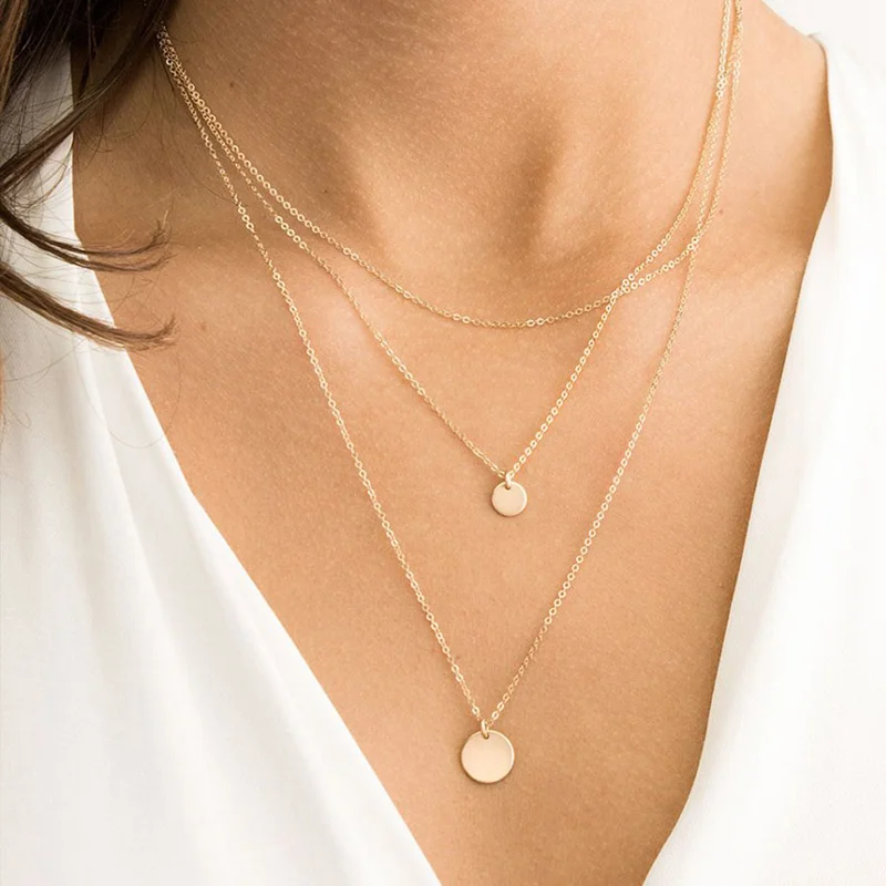 E-Manco длинное многослойное ожерелье с подвеской, ожерелье из нержавеющей стали, персонализированные Чокер ожерелья для женщин, модное ювелирное изделие - Окраска металла: CDNN003