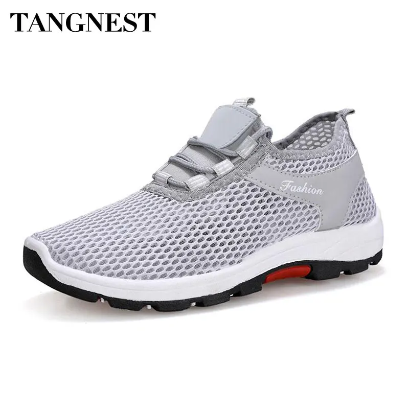 

Tangnest Men's Summer Mesh Casual Shoes Unisex Breathable Slip-on Platform Sneakers Comfortable Flats Shoes Size 35~44 XMR2985