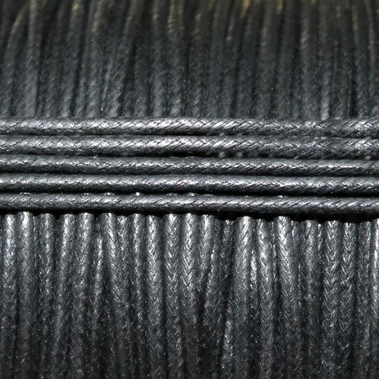 2 мм хлопковый вощеный шнур, 100 метров в упаковке, веревочный ремешок для ожерелья, бусина для браслета Шамбала, 24 цвета на выбор - Цвет: 332 Black