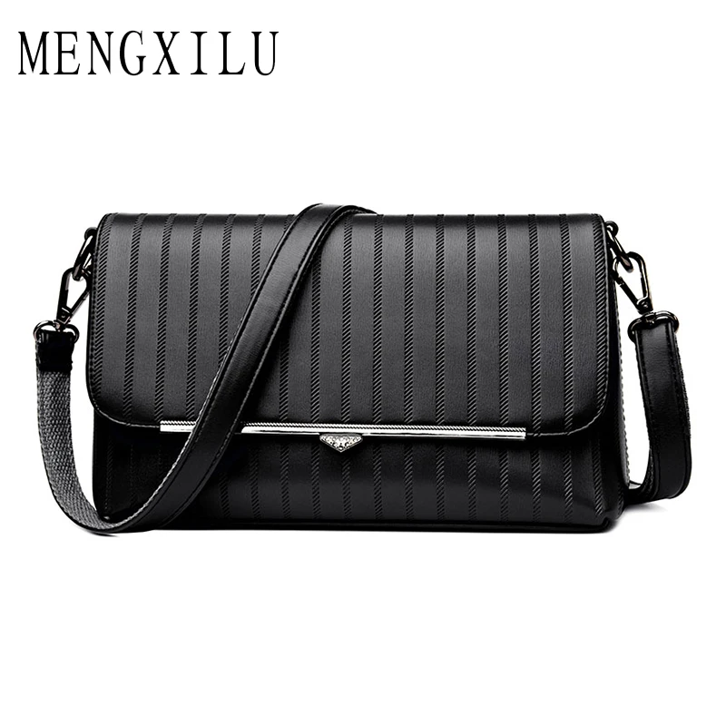 

MENGXILU Brand 2018 Casual Crossbody Bags Small PU Leather Women Shoulder Bag Designer Handbags Simple Flap Ladies Hand Bag New