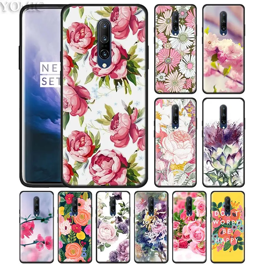 watercolor floral rose sakura Phone Case for font b Oneplus b font font b 7 b