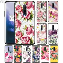 watercolor floral rose sakura Phone Case for Oneplus 7 7Pro 6 6T Oneplus 7 Pro 6T Black Silicone Soft Case Cover