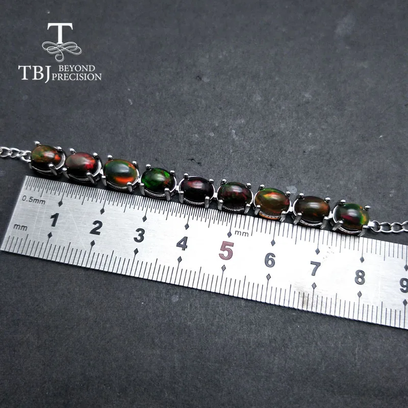 TBJ натуральный Эфиопский Черный Опал драгоценный камень овальный 6*8 мм