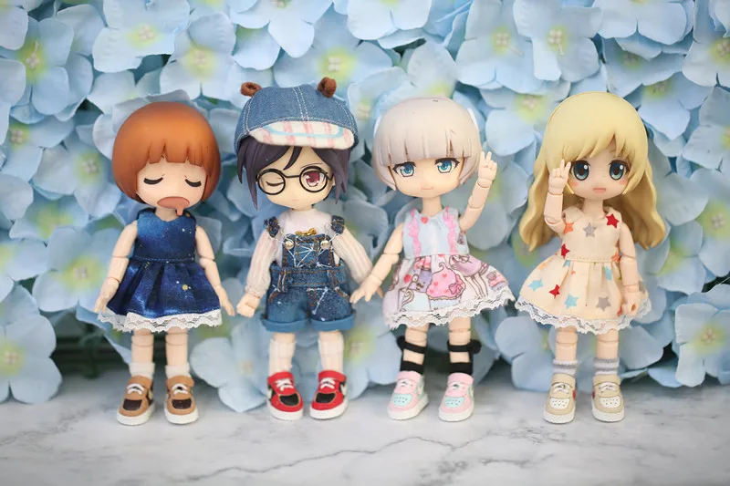 

New 1PCS Fashion ob11 Dolls Dress Cute Sky Star Basic Dress for OB11 1/12 bjd Dolls Accessories Clothes for dolls