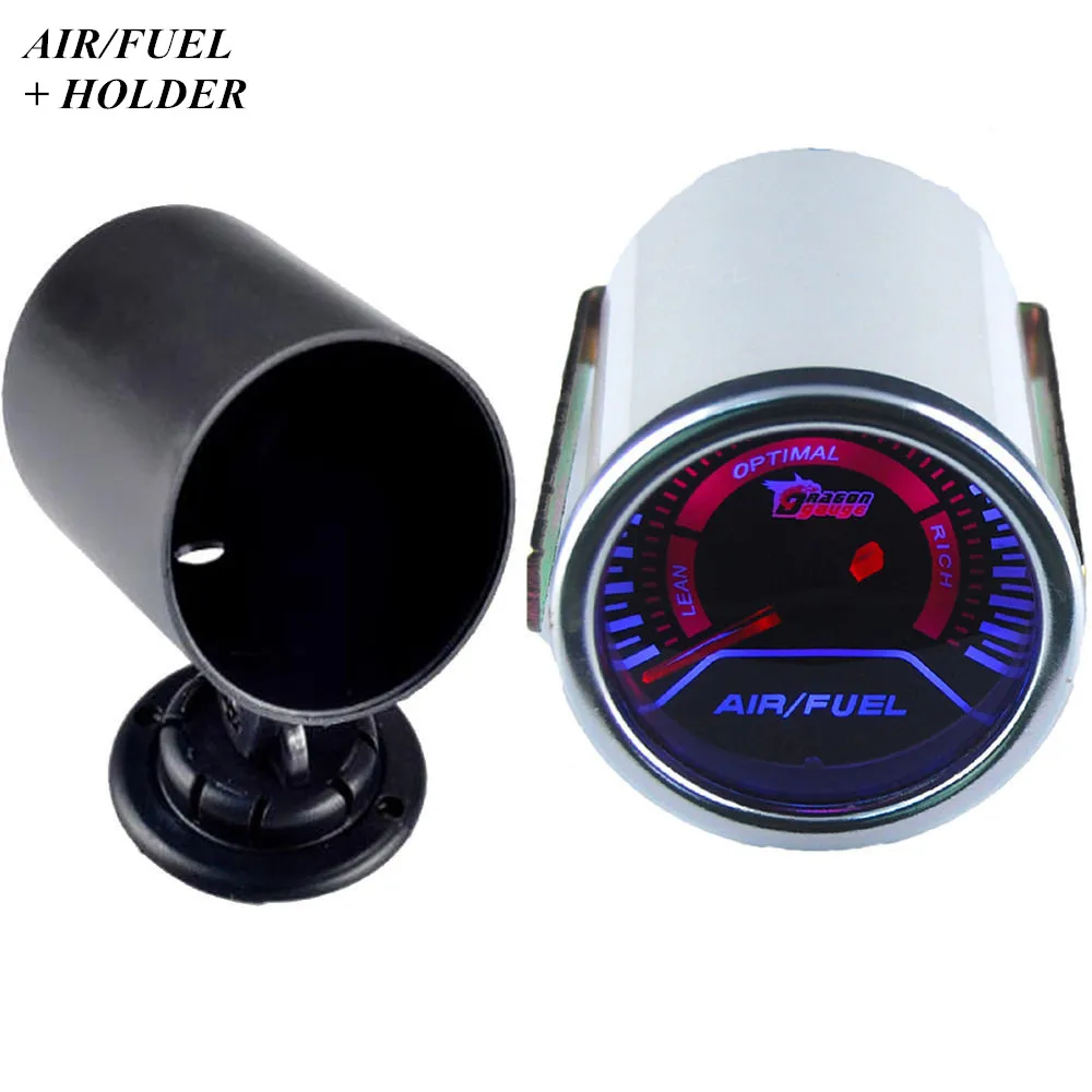

EE support 2" 52mm White Shell Car Clock Smoke Len LED Air/Fuel Ratio Gauge Meter Dial + Pod Holder XY01