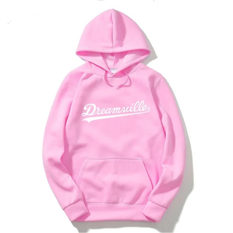  2017 New Dreamville Records Hoodies Sudaderas Hombre Men's Hooded Sweatshirt Black/gray Cotton Trac